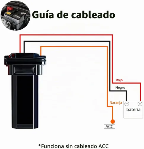 Vista 3 de Rastreador GPS cableado para vehículos, sin tarifa mensual, sin suscripción