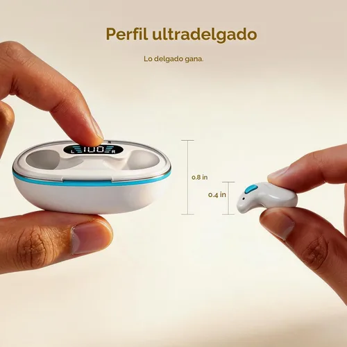 Vista 3 de Auriculares invisibles Bluetooth para dormir inalámbricos pequeños con cancelación de ruido, auriculares planos para dormir de lado, impermeables