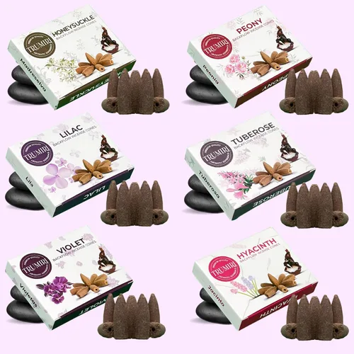Vista 8 de Blossom - Conos de incienso de reflujo para cascada - Conos de incienso perfumados - Peonía, lila, jacinto, tuberosa, madreselva, violeta