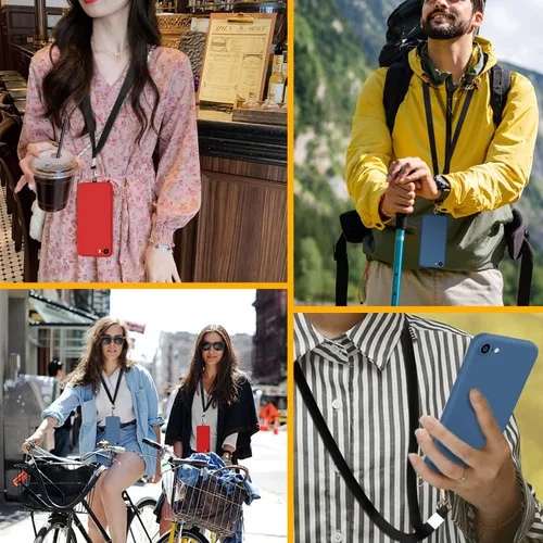 Vista 7 de Funda compatible con Samsung Galaxy A13 5G de 6.5 pulgadas, funda protectora de cuerpo completo de silicona suave, correa de cordón para el cuello