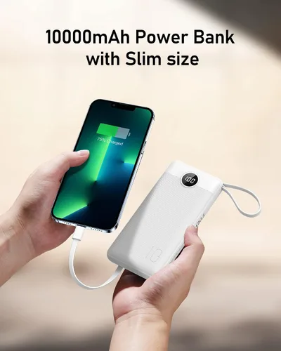 Vista 3 de VEEKTOMX Banco de energía de 100 W 56000 mAh para portátil y teléfono+cargador portátil con cables incorporados 10000 mAh banco de energía