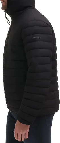 Vista 9 de Calvin Klein Men's Hooded Down Jacket Quilted Coat Sherpa Lined