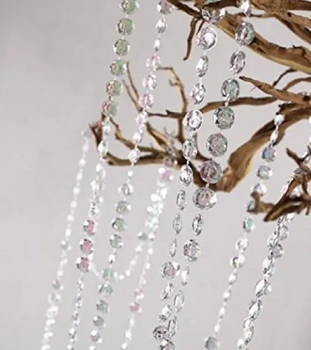 Vista 5 de KUPOO, carrete de abalorios transparentes símil cristal para decoración de bodas, de 99 pies