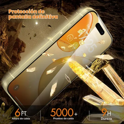 Vista 6 de UNBREAKcable Protector de pantalla de privacidad para iPhone 15, cobertura completa, vidrio templado inastillable [borde a borde]