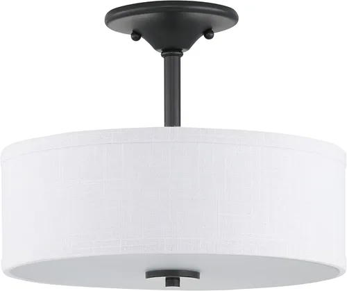 Vista 14 de Progress Lighting Inspire - Luz semiempotrada de 18" con 3 luces, grafito Grafito con pantalla de lino de verano