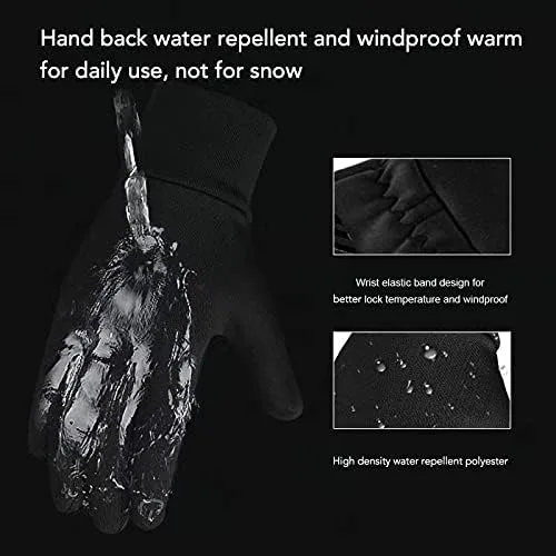 Vista 2 de Guantes de invierno para niños, con revestimiento impermeable y cálido, forro polar grueso, antideslizante, para niños y niñas de 3 a 15 años