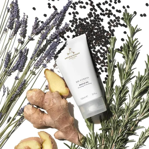 Vista 2 de Aromatherapy Associates Gel muscular antiestrés. Gel eficaz para calmar el cuerpo. Mezclado con aceites esenciales de romero, jengibre y pimienta