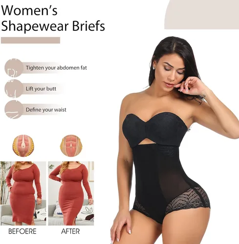 Vista 3 de FeelinGirl Womens Shapewear Tummy Control Panties Butt Lifter Body Shaper High Waist Plus Size Briefs