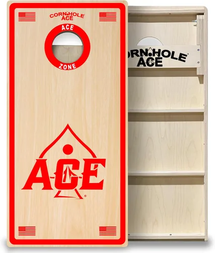 Vista 15 de CornholeAce ACE PRO Professional Cornhole Boards - No Bounce! Triple Wide Legs, 3/4" Baltic Birch Plywood, Handles, Regulation Size (4x2ft)