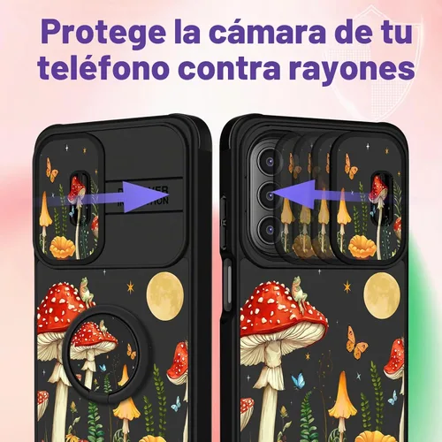 Vista 4 de Funermei - Funda para Moto G Stylus 5G 2022 con soporte de anillo, diseño Hongo de la Luna