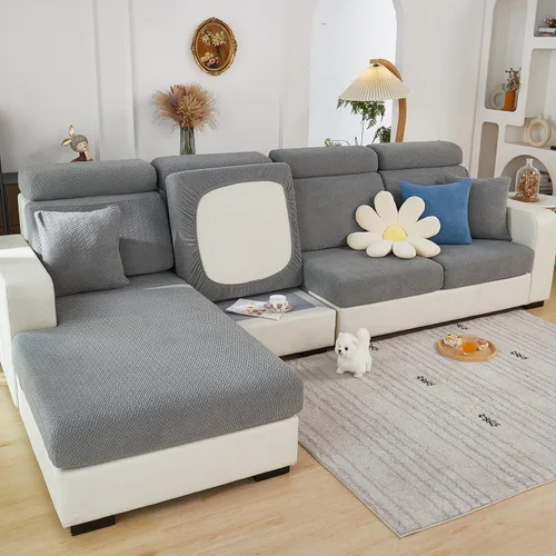 Vista 18 de ele ELEOPTION Fundas de cojín para respaldo de sofá, funda elástica en forma de L, funda seccional para sofá, protector de muebles, forro para sala
