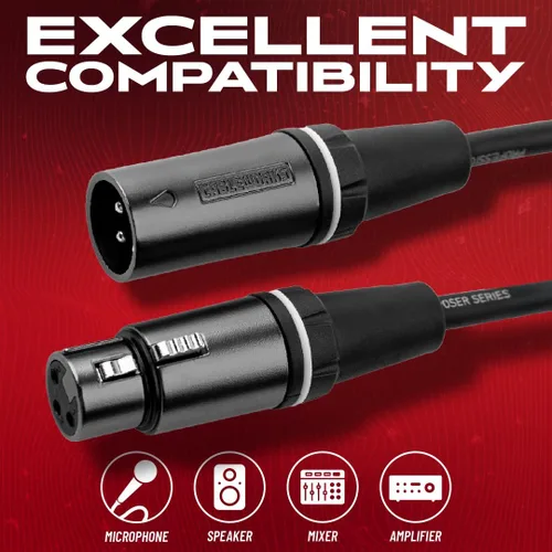 Vista 4 de Cableworks de Gator Cases Serie Compositor Deluxe Cable de Micrófono XLR de 3 Pies, (GCWC-XLR-03)