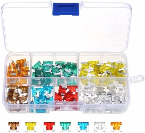 Vista 16 de Juego surtido de 24 fusibles de cuchilla de automóvil, fusibles de repuesto para automóviles, mini fusibles de hoja de perfil bajo para automóvil