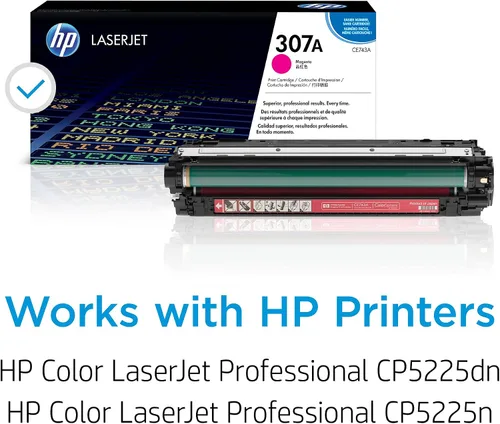 Vista 2 de HP Cartucho de tóner magenta 307A Funciona color LaserJet Professional CP5225 Series CE743A