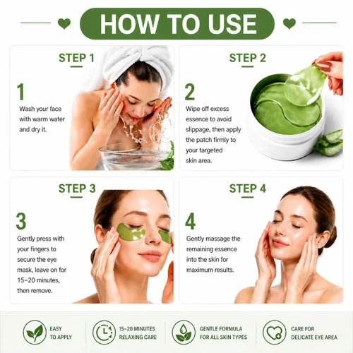 Vista 7 de Parches para debajo de los ojos, 30 pares de mascarillas de aloe vera para ojeras, ojos hinchados, arrugas, cuidado de la piel para mujeres y hombres