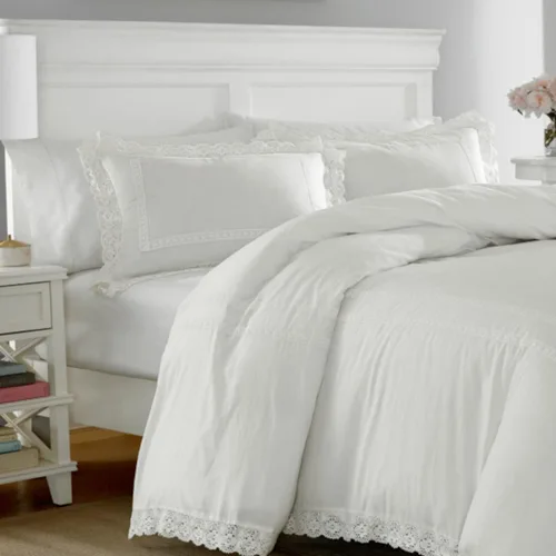 Vista 6 de Laura Ashley - Juego de funda de edredón tamaño individual, ropa de cama reversible de algodón con funda a juego, decoración ligera del hogar