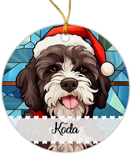 Vista 15 de Airedale Terrier - Adorno de Navidad para perro, regalo para Acción de Gracias, perros personalizados con sombrero de Navidad, adornos de Airedale
