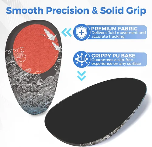 Vista 4 de Alfombrilla ergonómica para mouse con soporte de muñeca, reposamuñecas de espuma viscoelástica para aliviar el dolor y túnel carpiano, base