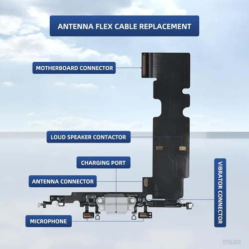 Vista 2 de para iPhone 8 Plus Puerto de carga de repuesto OEM puerto de auriculares Cable de cinta de antena de micrófono USB USB con kits de reparación