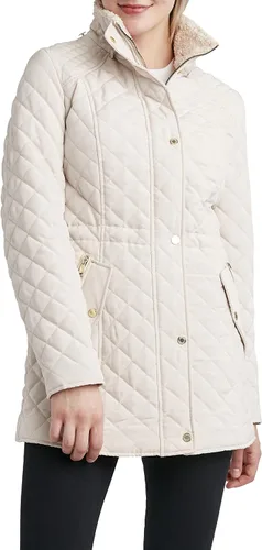 Vista 5 de Laundry by Shelli Segal Chaqueta de piel de oveja sintética acolchada 34 con capucha para mujer