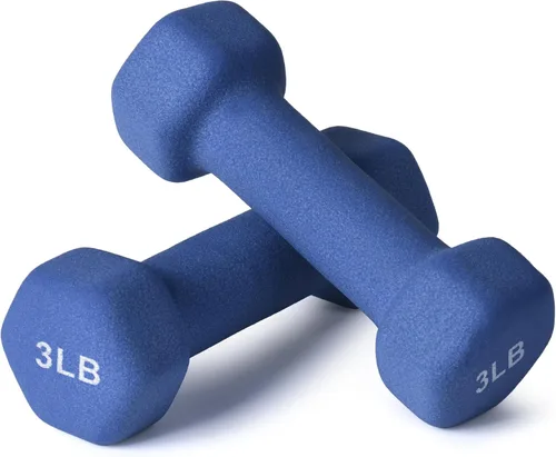 Vista 31 de Portzon Mancuernas de neopreno con agarre antideslizante para ejercicio de entrenamiento corporal total y tonificación muscular, compatible con 2