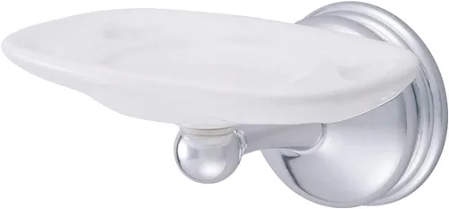 Vista 2 de Kingston Brass BA1166SN - Soporte para cepillo de dientes y vaso vintage, níquel cepillado, longitud de 5-1/4 pulgadas, espacio libre de pared