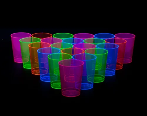 Vista 3 de Party Essentials - Copas de fiesta y vasos altos, de plástico duro, capacidad de 10 onzas, Variado neón