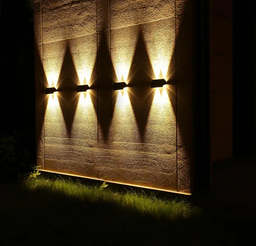 Vista 5 de Luces solares para iluminación exterior, arriba y abajo, luz solar para exteriores, dos modos de iluminación, encendido/apagado automático, IP65