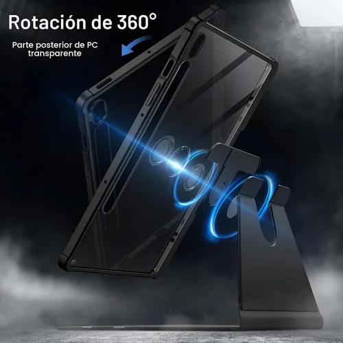 Vista 3 de JETech Estuche giratorio para Samsung Galaxy Tab S10 Lite / S10 FE / S9 FE de 10.9 pulgadas / S9 de 11 pulgadas con soporte para S Pen, cubierta