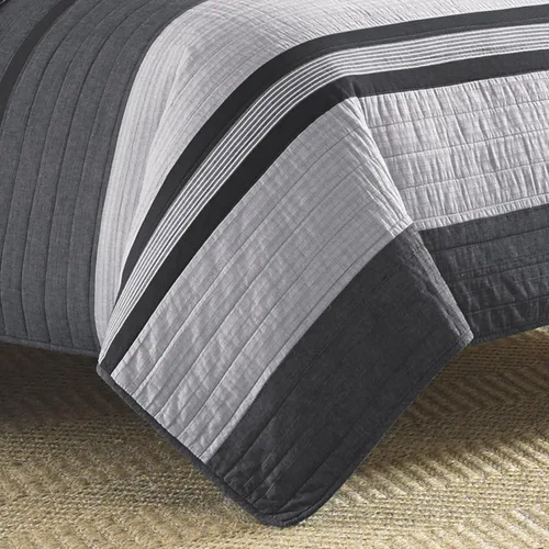 Vista 3 de NAUTICA Colección Vessey Colcha reversible y ligera, 100% algodón, prelavada para mayor comodidad, fácil cuidado, lavable a máquina, individual