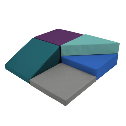 Vista 9 de FDP SoftScape - Gimnasio de interiores para bebés y niños pequeños hecho de escalones de espuma suave y PU de colores, ideal para gatear, escalar