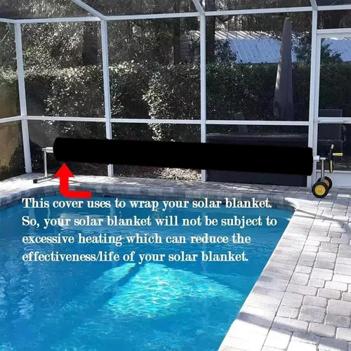 Vista 6 de Cubierta protectora de carrete solar para piscina, cubierta impermeable para carrete de piscina, cubierta solar para piscinas de hasta 24 pies
