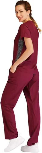 Vista 2 de Minty Mint - Conjunto de ropa médica para mujer, cuello en V, con paneles de ventilación, XS