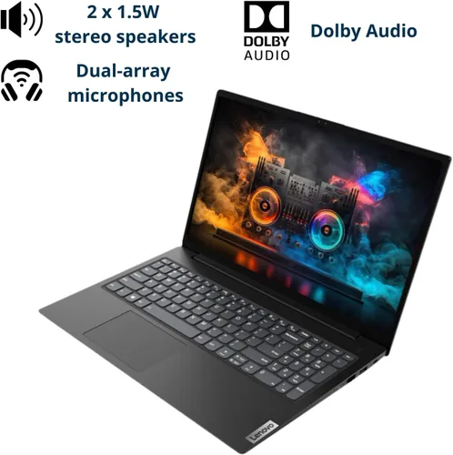 Vista 2 de Laptop Lenovo V15, pantalla FHD de 15.6 pulgadas, procesador AMD Ryzen 5 5500U de seis núcleos (supera al Intel i7-1065G7), 16 GB RAM, SSD de 1 TB