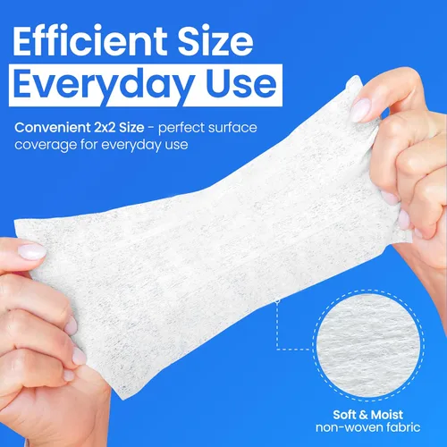 Vista 4 de Safe n' Simple Removedor de adhesivo para la piel, 50 paquetes de 2 x 2 pulgadas, toallitas removedoras de adhesivo, toallitas removedoras