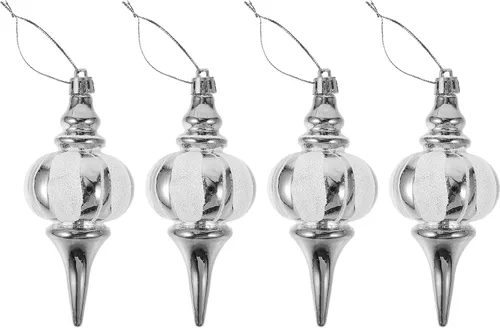 Vista 11 de Amosfun Adornos colgantes para árbol de Navidad, 4 piezas de colgantes de calabaza pintados, decoraciones de Navidad para árbol, mesa, chimenea
