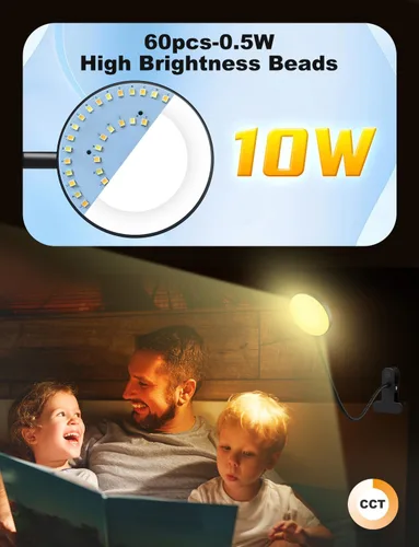 Vista 2 de Lámpara de escritorio con abrazadera-HLXS-111 (luz cálida/blanca con puerto USB- 10W)