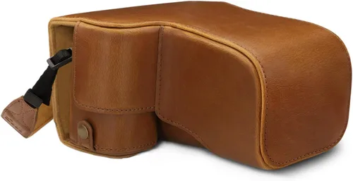 Vista 16 de MegaGear MG1651 Ever Ready Funda de piel para cámara Compatible con Sony Alpha A6400 (16-50mm) - Negro