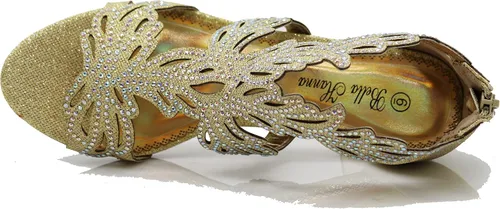 Vista 6 de Lime03N - Sandalias de tacón medio con diamantes de imitación para mujer