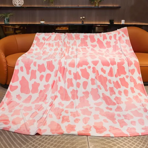 Vista 33 de Manta de vaca para niños de 40 x 50 pulgadas, ropa de cama de forro polar ultrasuave para niños y niñas, manta ligera para cochecito de bebé, bonita