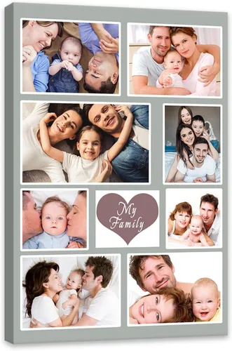 Vista 18 de DOARTDO Lienzo fotográfico personalizado con 4 collage de fotos múltiples, arte de pared personalizado para familia, niños, bebés, mascotas, marco