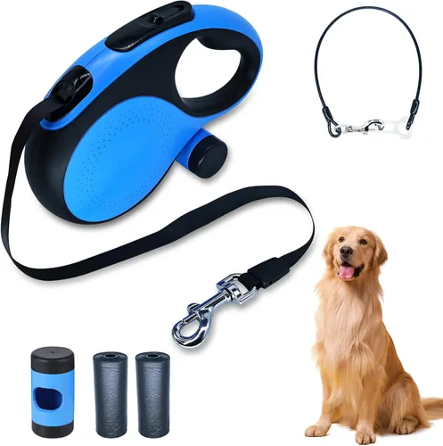 Vista 11 de Correa retráctil para perro con luz LED recargable, correa de perro resistente de 16 pies para perros medianos y grandes de hasta 110 libras, 360°