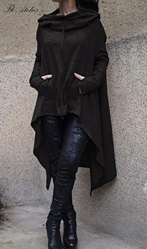 Vista 3 de Xuan2Xuan3 sudadera holgada, con bolsillos canguro, abrigo de vestir para mujer.