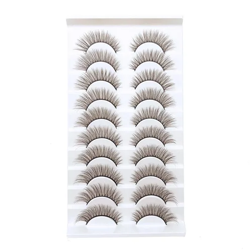 Vista 10 de Pestañas marrones, pestañas postizas de ojo de gato, pestañas postizas de visón esponjosas, dramáticas, de color marrón oscuro, pestañas postizas