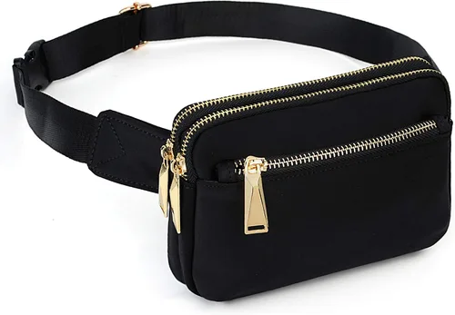 Vista 10 de Riñonera UTO para mujer, de moda, bandolera, bolsa de cinturón, bolsa de pecho, riñonera de cintura, riñonera de cadera, para compras al aire libre