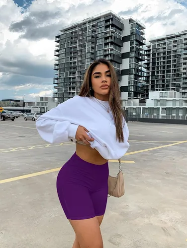 Vista 5 de BORIFLORS Pantalones cortos de ciclismo de cintura alta para mujer