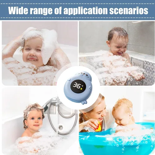 Vista 3 de Monitor de temperatura de baño para bebé, sensor de bañera, medidor impermeable Termómetro digital de piscina, pantalla flotante linda para bañera