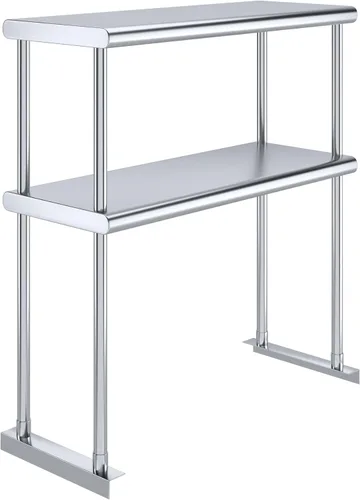 Vista 18 de AmGood Estante doble de acero inoxidable NSF - Muchos (24" de largo x 12" de profundidad)