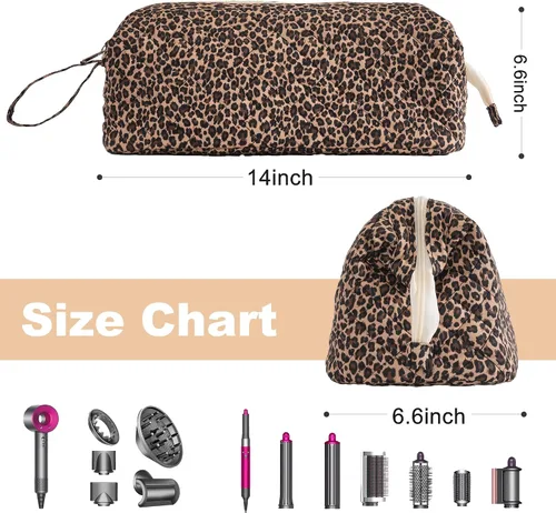 Vista 3 de Bolsa de viaje para herramientas para el cabello con divisor, organizador de herramientas para el cabello Dyson Airwrap y Shark FlexStyle, bolsa
