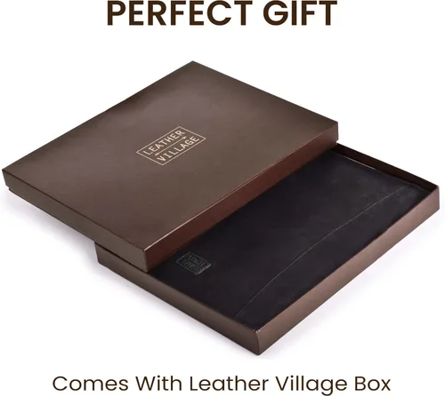 Vista 4 de Leather Village Organizador de Portafolio de Cuero - Padfolio Profesional de Negocios para Hombres y Mujeres - Elegante Portador de Tarjetas